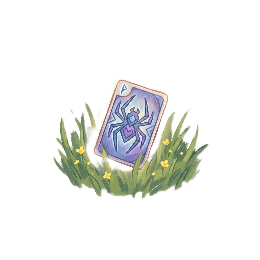 a mysterious card in the grass